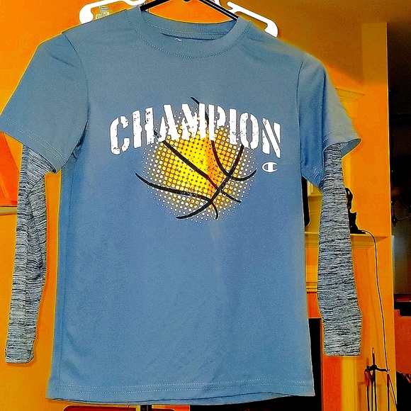 *BONUS BUY* Boys, small Champion long sleeve graphic tee and sweatpants. - Picture 1 of 4